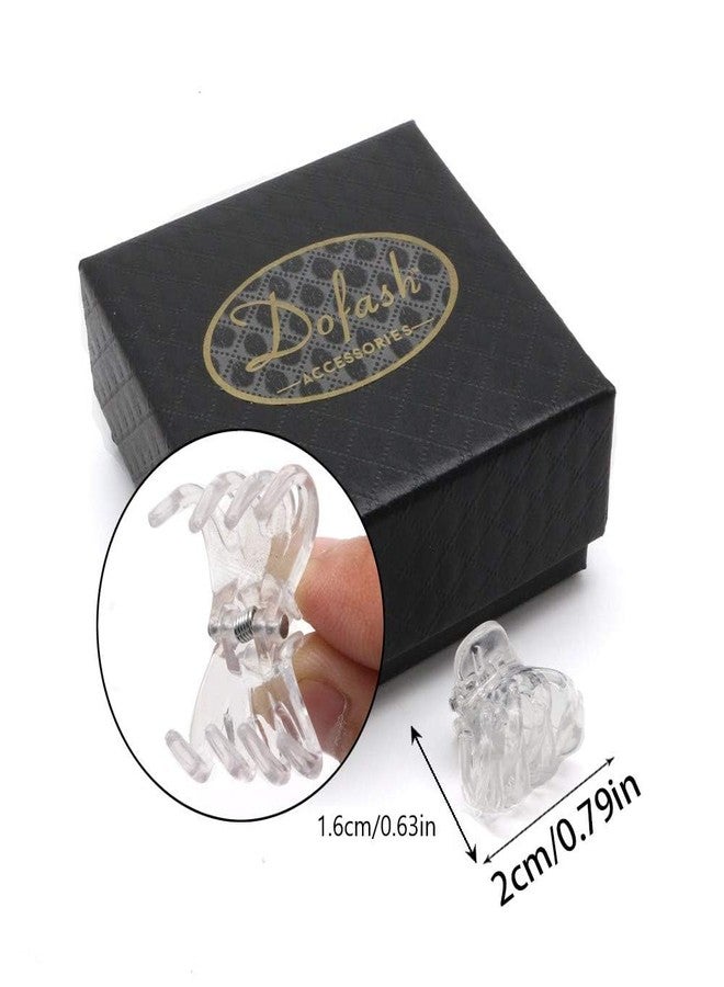 Dofash 12Pcs 2CM/0.79IN Hair Claw Clips Plastic Hair Claws Cute Claw Clips Octopus Hair Grips Hair Accessories for Women Girls (Transparent/Clear) - Image 5